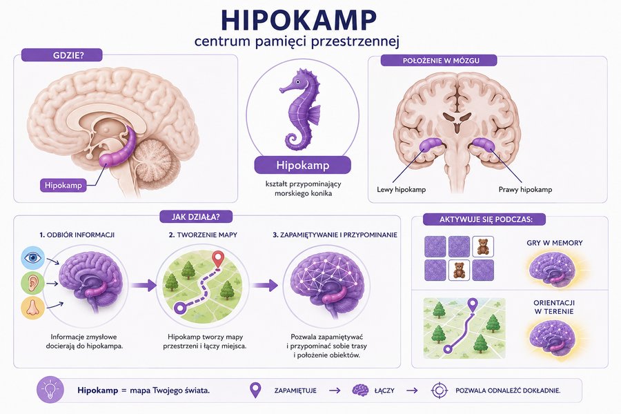 Hipokamp - region mózgu odpowiedzialny za pamięć przestrzenną