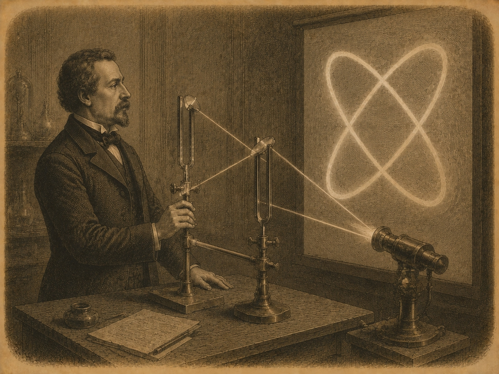 Rycina: Jules Antoine Lissajous, francuski fizyk, 1857.