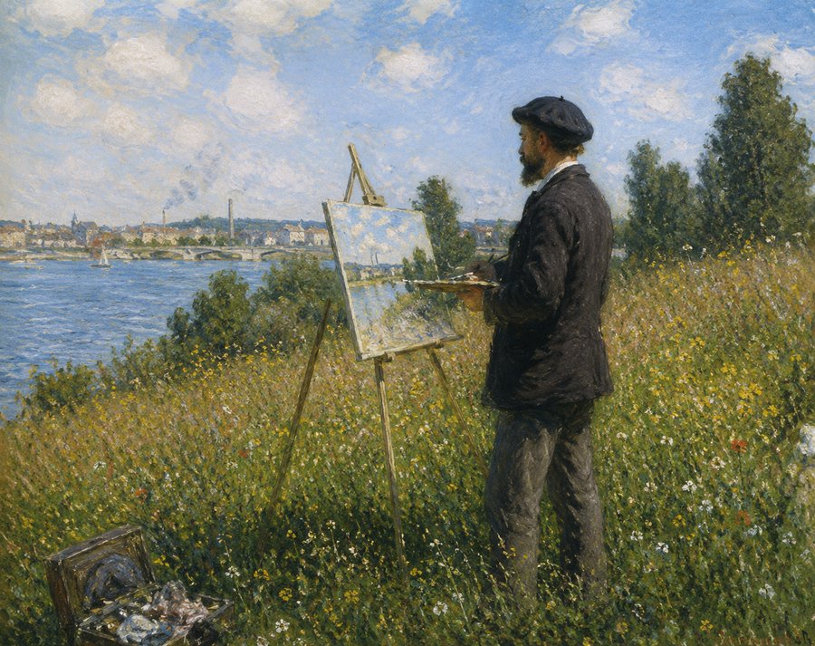 Monet maluje na łące, 1873.